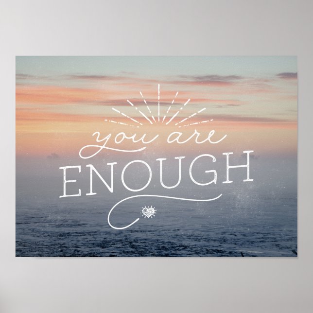 You are enough lettered quote poster (Front)