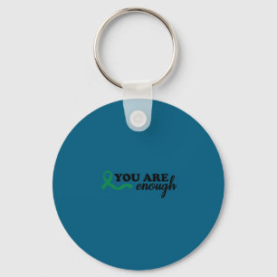 You Are Enough Mental Health Green Ribbon Suicide Keychain
