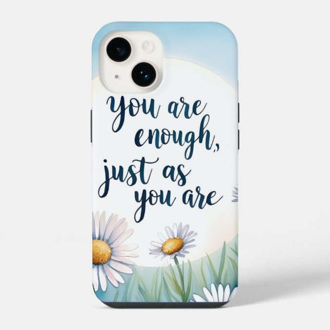 You Are Enough – Mindful Healing Quote Mug iPhone Case (Back)