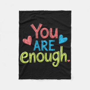 You Are Enough, Positive Message, Motivational Men Fleece Blanket