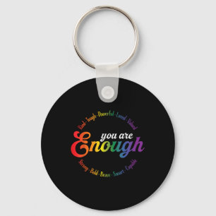 You Are Enough Rainbow Pride Flag Ally Gay Lgbtq M Keychain