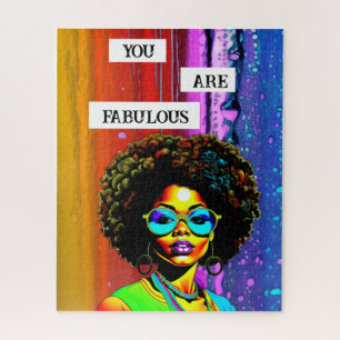 You Are Fabulous   Woman of Colour Colourful Jigsaw Puzzle