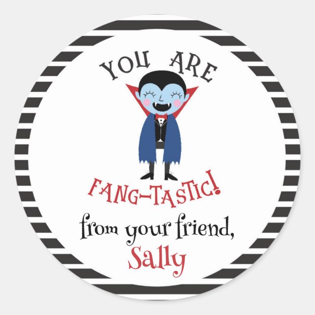 You Are Fangtastic Kid's Halloween Party Favour Classic Round Sticker (Front)