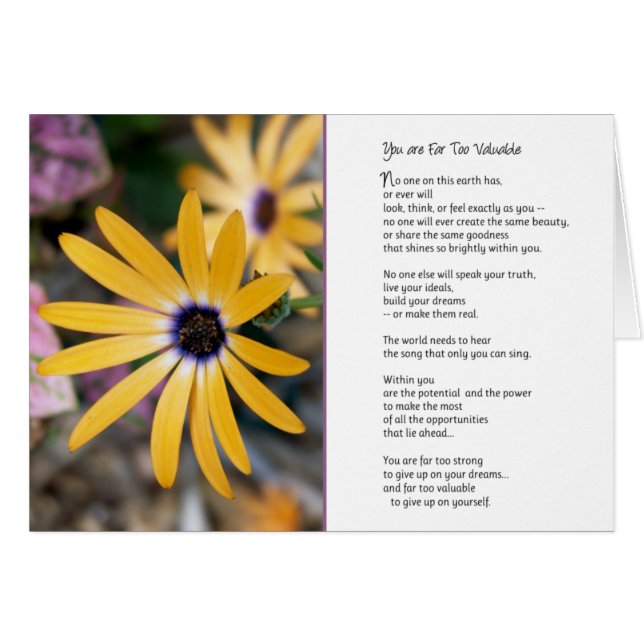 You are far too valuable... (Front Horizontal)