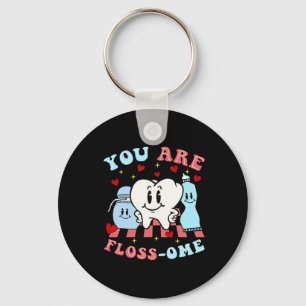 You Are Floss-ome Cute Teeth Keychain