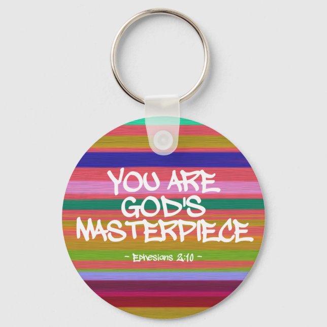 You Are God’s Masterpiece Ephesians Quote Keychain (Front)