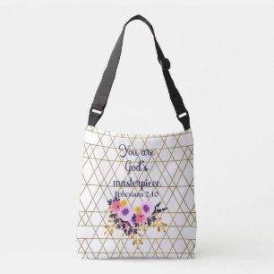 You Are God's Masterpiece Bible Verse Crossbody Bag
