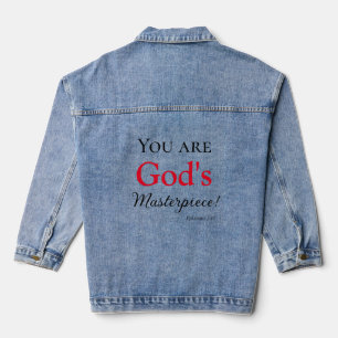 You are God's Masterpiece Christian Denim Jacket