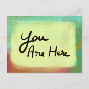 You Are Here - Light Yellow Postcard