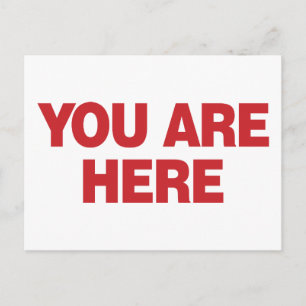 You Are Here - Red Postcard