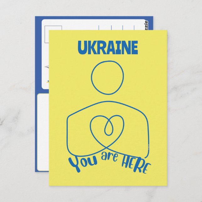 You Are Here: Ukraine, Customizable Postcard (Front/Back)