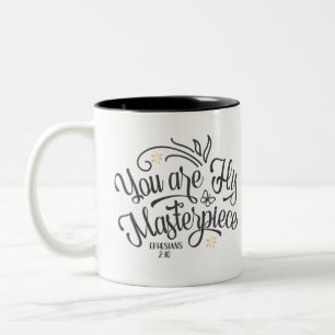 You Are His Masterpiece Bible Verse Two-Tone Coffee Mug