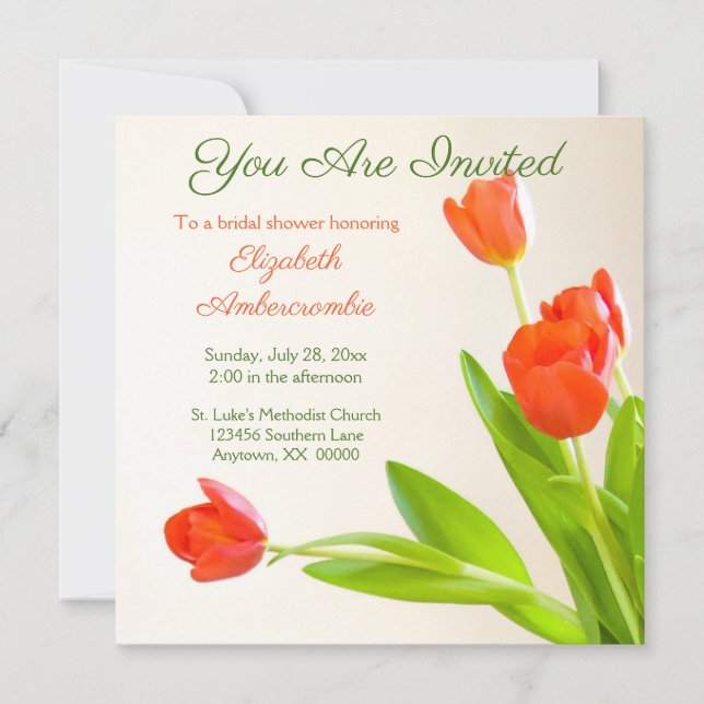 You Are Invited Floral Bridal Shower Invitation (Front)