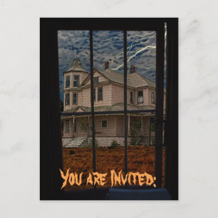 YOU ARE INVITED HAUNTED HOUSE INVITATION POSTCARD