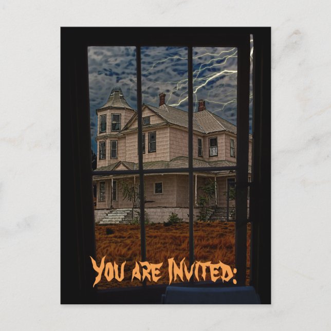 YOU ARE INVITED HAUNTED HOUSE INVITATION POSTCARD (Front)