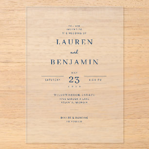 You Are Invited Minimalist Black Serif Acrylic Invitations