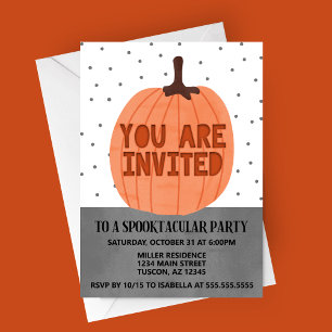 You are Invited Modern Pumpkin Halloween Invitation