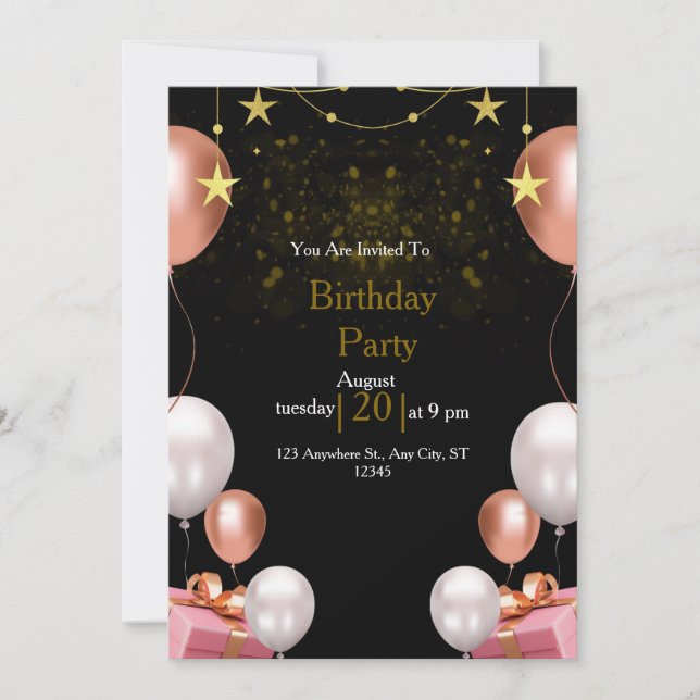 You Are Invited To Birthday Party Invitation (Front)