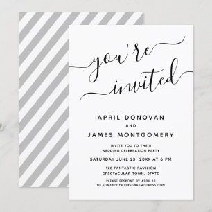 You are Invited Typography Wedding Invitation