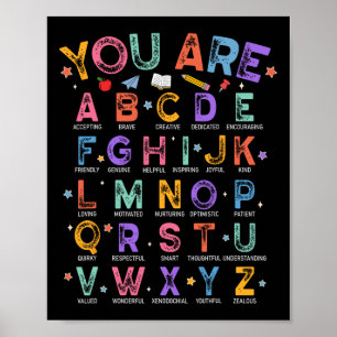 You Are Letters Alphabet Learn Abcs Boy Girl Readi Poster