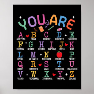 You Are Letters Alphabet Learn Abcs Inspiration Te Poster