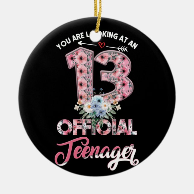 You Are Looking At An 13 Official Teenager Floral Ceramic Ornament (Front)