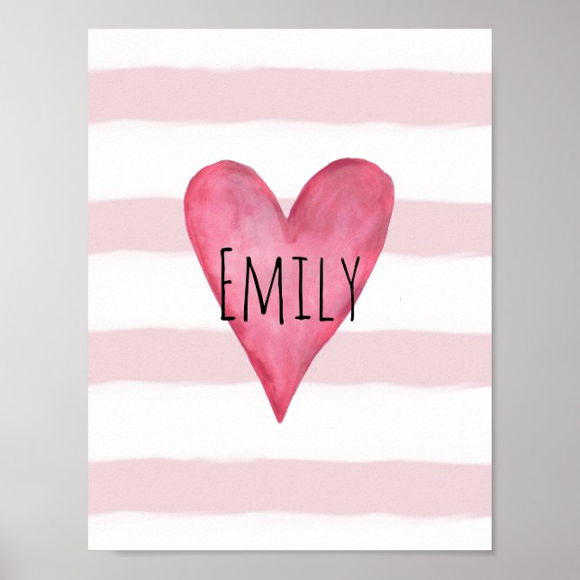 You are Loved Customizable Pink Heart Baby Girl's Poster (Front)