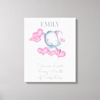 You are Loved Cute Baby Girl Elephant Personalized