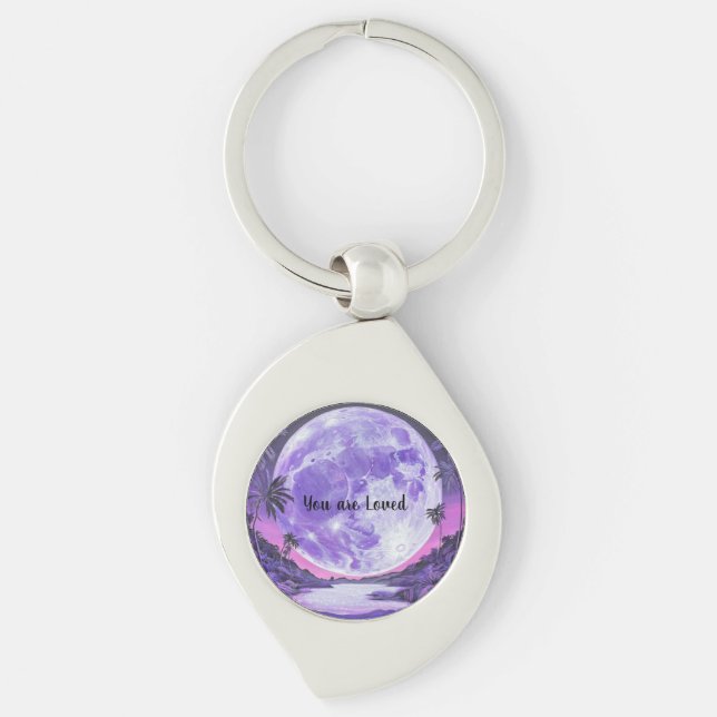 You Are Loved - Moon Acrylic Award Keychain (Front)