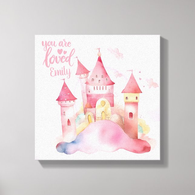 You are Loved Palace Pink Cloud customizable Canvas Print (Front)
