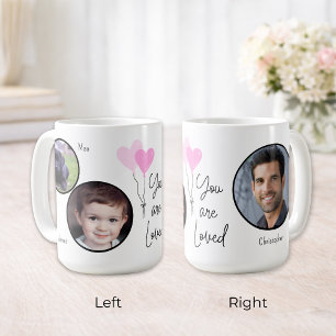 You Are Loved Personalized Photo Heart Balloons Coffee Mug
