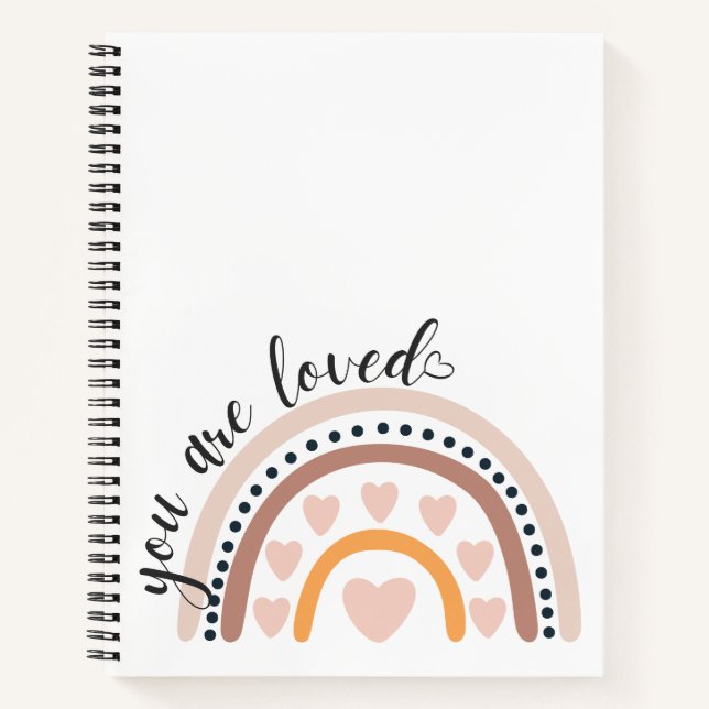 You are Loved Rainbow Notebook Gift  (Front)