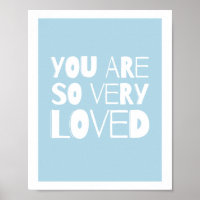 You Are Loved Sweet Modern Wall Decor | Blue