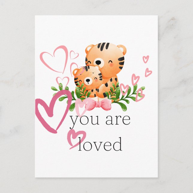 You are Loved Tiger postcard (Front)