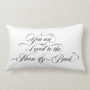 you are loved to the moon and back script lumbar pillow