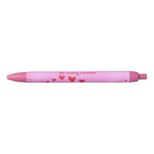You are loving and lovable, Hearts Affirmation Pen
