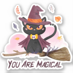 You Are Magical – Witch Cat Riding a Broom