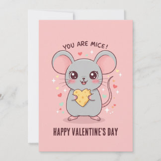 You Are Mice! Adorable Mouse Valentine's Day Holiday Card