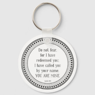 You are mine, black-and-white scripture keychain