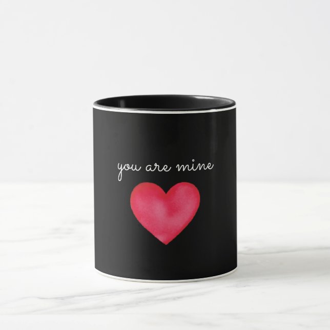 you are mine black theme mug (Center)