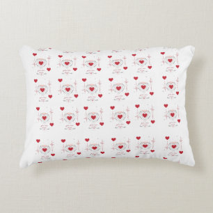 You Are Mine Minimalist Heart Line Art Accent Pillow