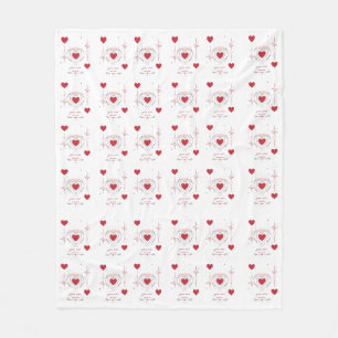 You Are Mine Minimalist Heart Line Art Fleece Blanket