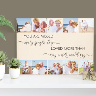 You are Missed 10 Photo Collage Almond Remembrance Canvas Print