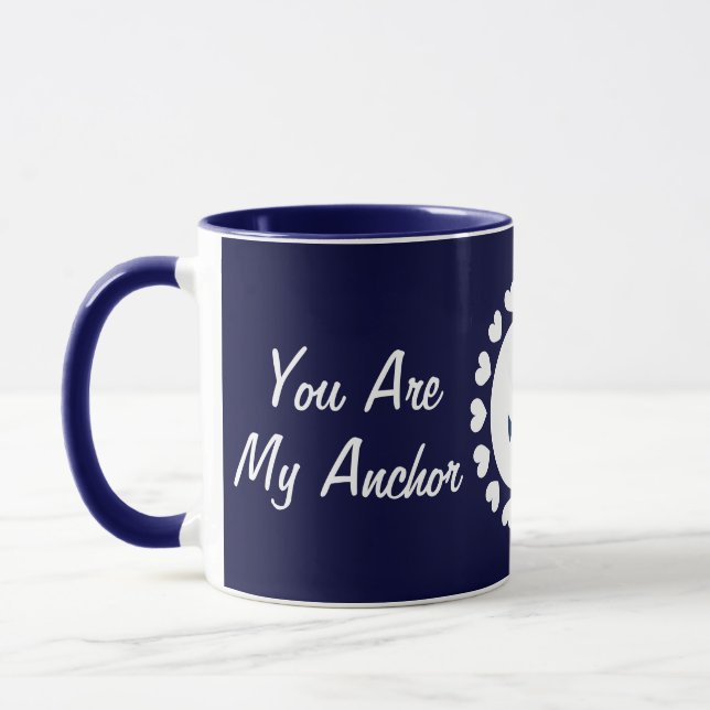 You are my anchor mug | Nautical gift with hearts (Left)