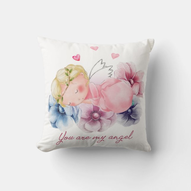 You Are My Angel Throw Pillow (Front)