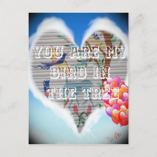 You Are My Bird in the Tree: Heartfelt Design Postcard