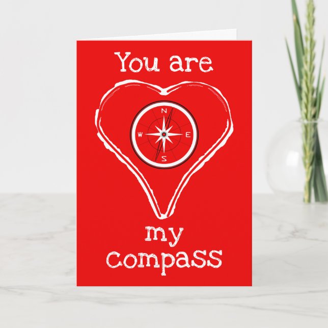 You are my compass love message holiday card (Front)