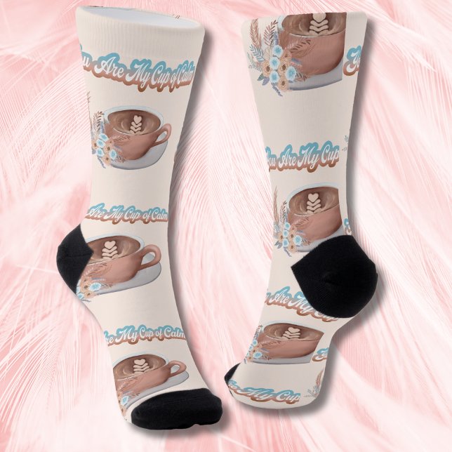 You Are My Cup of Calm Boho Latte Socks (Creator Uploaded)
