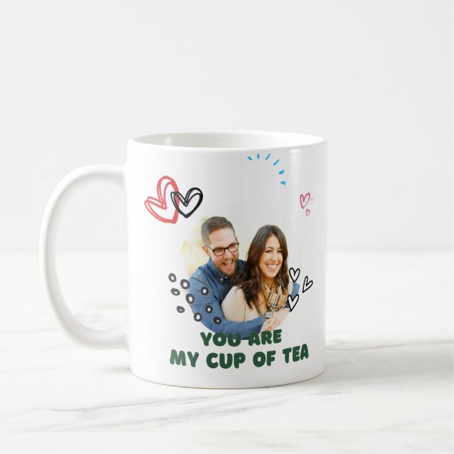 "You are my cup of tea"  couple Photo coffee mug (Left)