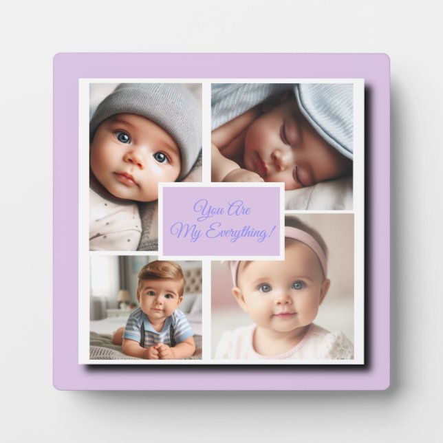 You Are My Everything Photo Collage, Lilac Plaque (Front)